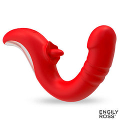 Drako vibrador con thrusting y lengua oscilante 360º