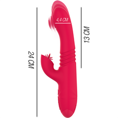 DUA VIBRADOR MULTIFUNCION RECARGABLE UP & DOWN CON LENGUA ROJO