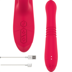 DUA VIBRADOR MULTIFUNCION RECARGABLE UP & DOWN CON LENGUA ROJO