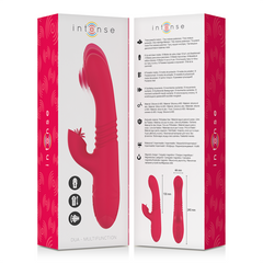 DUA VIBRADOR MULTIFUNCION RECARGABLE UP & DOWN CON LENGUA ROJO