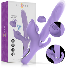 INTENSE- BILLIE VIBRADOR MULTIFUNCION RECARGABLE SUCCIONADOR CON PULSADOR MORADO