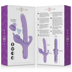 INTENSE- BILLIE VIBRADOR MULTIFUNCION RECARGABLE SUCCIONADOR CON PULSADOR MORADO