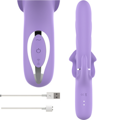 INTENSE- BILLIE VIBRADOR MULTIFUNCION RECARGABLE SUCCIONADOR CON PULSADOR MORADO