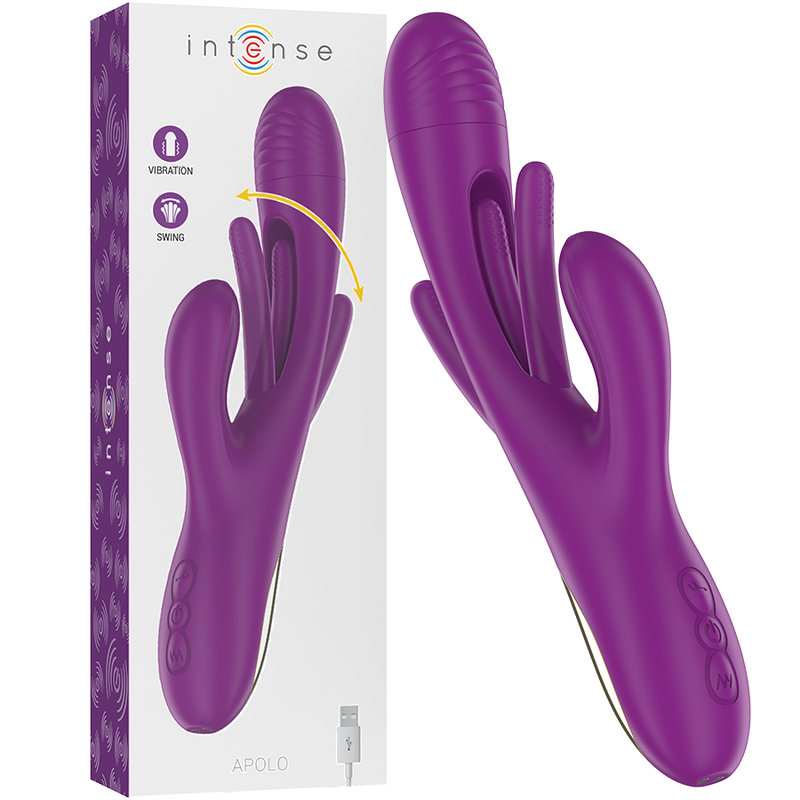 Apolo vibrador multifuncion recargable 7 vibraciones con lengua oscilante morado