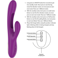 Apolo vibrador multifuncion recargable 7 vibraciones con lengua oscilante morado