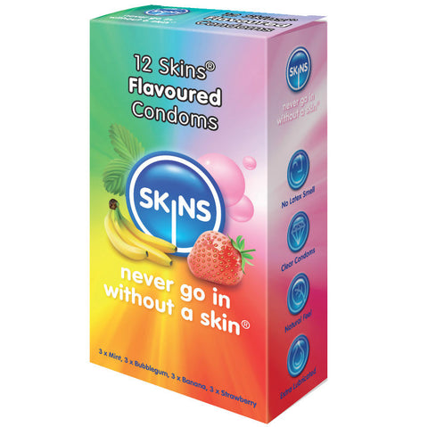 SKINS PRESERVATIVO SABORES VARIOS 12 UDS SKINS CONDOM FLAVOURS 12 PACK